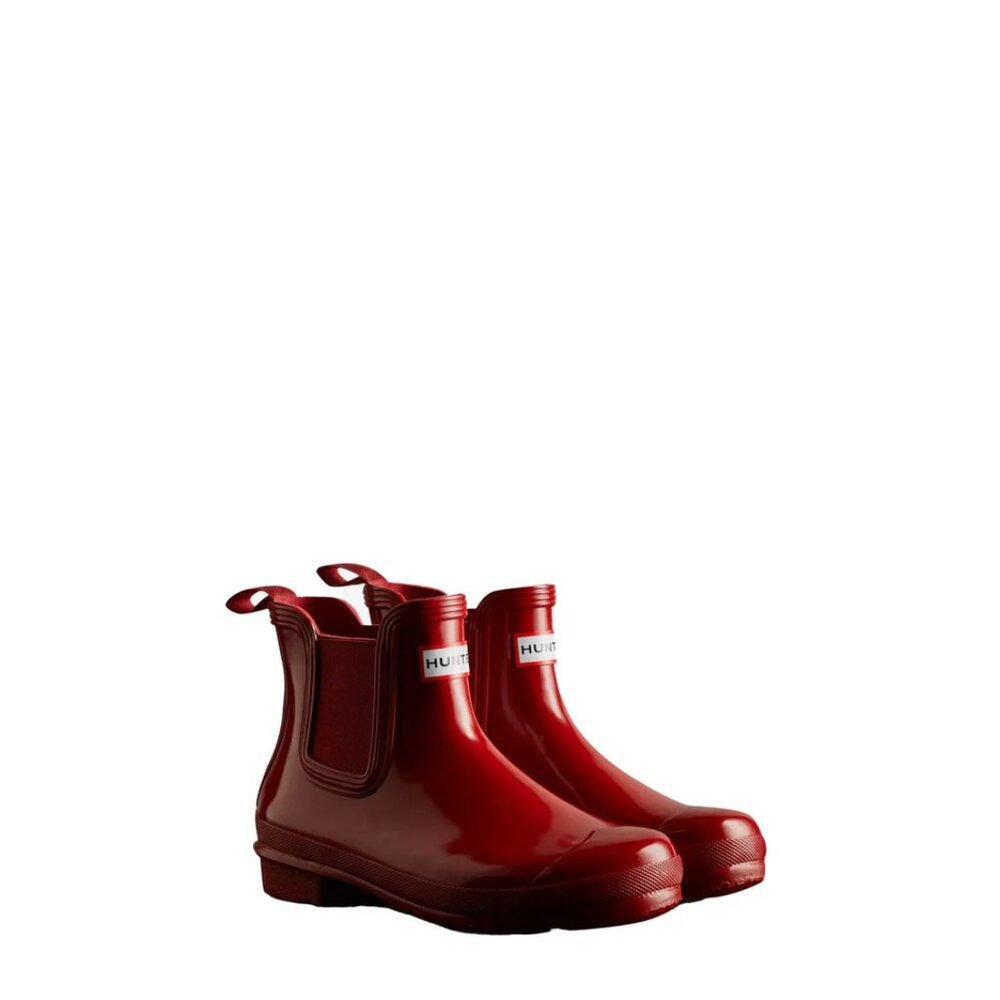 Hunter Women's Original Gloss Chelsea Boots in Military Red - Picture 7 of 10